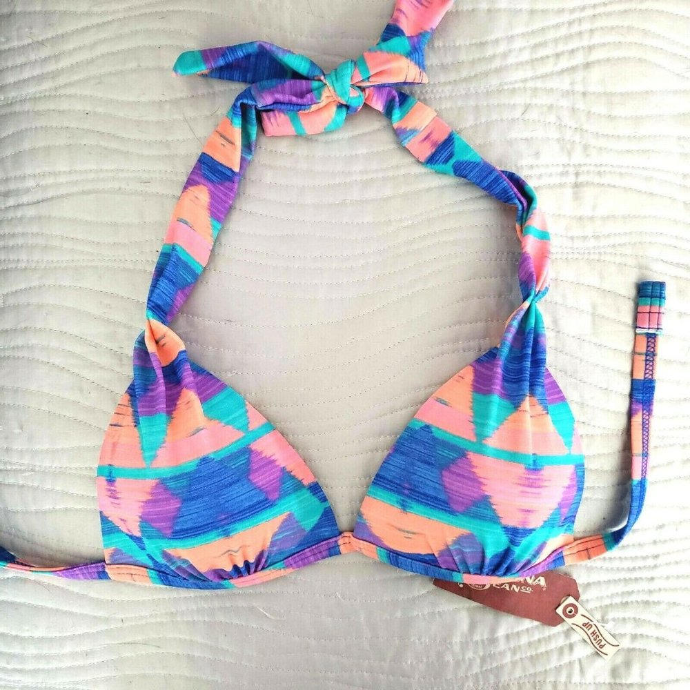 Arizona Jeans New Bikini Halter Swim Top Multi S